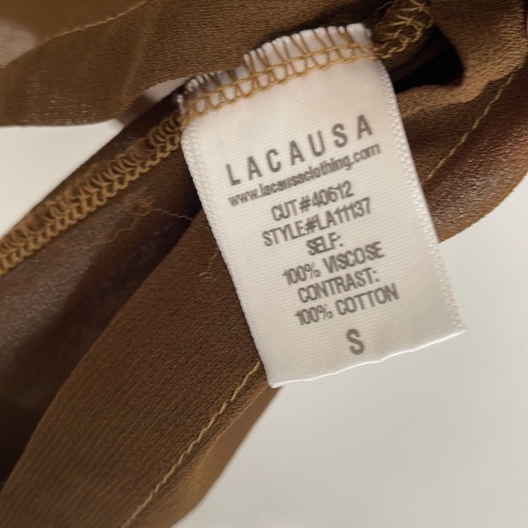 LACAUSA ‘Dad Shirt’ Sheer Tank - Olive - Picture 4 of 7